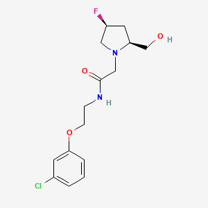 molecular formula C15H20ClFN2O3 B6855319 N-[2-(3-chlorophenoxy)ethyl]-2-[(2S,4S)-4-fluoro-2-(hydroxymethyl)pyrrolidin-1-yl]acetamide 