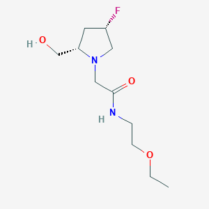molecular formula C11H21FN2O3 B6855367 N-(2-ethoxyethyl)-2-[(2S,4S)-4-fluoro-2-(hydroxymethyl)pyrrolidin-1-yl]acetamide 