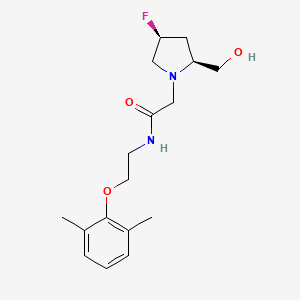 molecular formula C17H25FN2O3 B6855375 N-[2-(2,6-dimethylphenoxy)ethyl]-2-[(2S,4S)-4-fluoro-2-(hydroxymethyl)pyrrolidin-1-yl]acetamide 