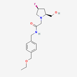 molecular formula C17H25FN2O3 B6855382 N-[[4-(ethoxymethyl)phenyl]methyl]-2-[(2S,4S)-4-fluoro-2-(hydroxymethyl)pyrrolidin-1-yl]acetamide 