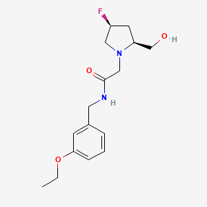 molecular formula C16H23FN2O3 B6855396 N-[(3-ethoxyphenyl)methyl]-2-[(2S,4S)-4-fluoro-2-(hydroxymethyl)pyrrolidin-1-yl]acetamide 