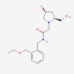 molecular formula C17H25FN2O3 B6855411 N-[[2-(ethoxymethyl)phenyl]methyl]-2-[(2S,4S)-4-fluoro-2-(hydroxymethyl)pyrrolidin-1-yl]acetamide 