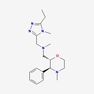 molecular formula C19H29N5O B6855756 N-[(5-ethyl-4-methyl-1,2,4-triazol-3-yl)methyl]-N-methyl-1-[(2S,3S)-4-methyl-3-phenylmorpholin-2-yl]methanamine 