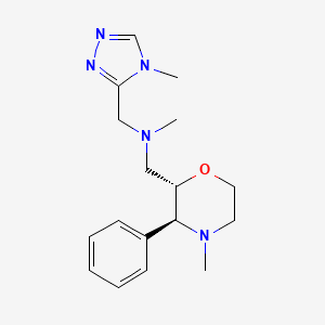 molecular formula C17H25N5O B6855814 N-methyl-1-[(2S,3S)-4-methyl-3-phenylmorpholin-2-yl]-N-[(4-methyl-1,2,4-triazol-3-yl)methyl]methanamine 