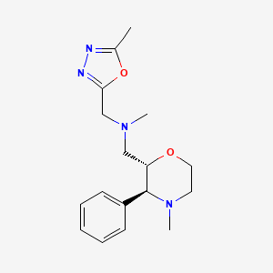 molecular formula C17H24N4O2 B6855922 N-methyl-N-[(5-methyl-1,3,4-oxadiazol-2-yl)methyl]-1-[(2S,3S)-4-methyl-3-phenylmorpholin-2-yl]methanamine 