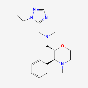 molecular formula C18H27N5O B6856036 N-[(2-ethyl-1,2,4-triazol-3-yl)methyl]-N-methyl-1-[(2S,3S)-4-methyl-3-phenylmorpholin-2-yl]methanamine 