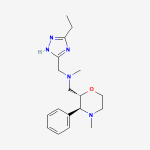 molecular formula C18H27N5O B6856039 N-[(3-ethyl-1H-1,2,4-triazol-5-yl)methyl]-N-methyl-1-[(2S,3S)-4-methyl-3-phenylmorpholin-2-yl]methanamine 