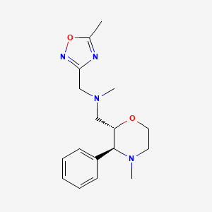 molecular formula C17H24N4O2 B6856155 N-methyl-N-[(5-methyl-1,2,4-oxadiazol-3-yl)methyl]-1-[(2S,3S)-4-methyl-3-phenylmorpholin-2-yl]methanamine 