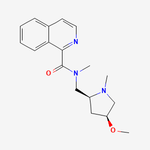 molecular formula C18H23N3O2 B6856644 N-[[(2S,4S)-4-methoxy-1-methylpyrrolidin-2-yl]methyl]-N-methylisoquinoline-1-carboxamide 