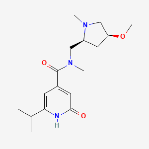molecular formula C17H27N3O3 B6856732 N-[[(2S,4S)-4-methoxy-1-methylpyrrolidin-2-yl]methyl]-N-methyl-2-oxo-6-propan-2-yl-1H-pyridine-4-carboxamide 