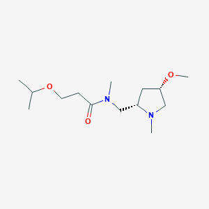 molecular formula C14H28N2O3 B6856783 N-[[(2S,4S)-4-methoxy-1-methylpyrrolidin-2-yl]methyl]-N-methyl-3-propan-2-yloxypropanamide 