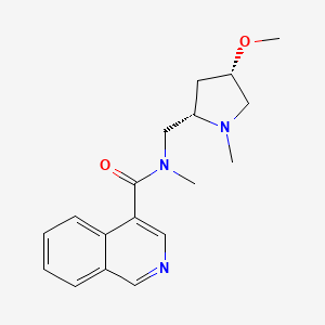 molecular formula C18H23N3O2 B6856871 N-[[(2S,4S)-4-methoxy-1-methylpyrrolidin-2-yl]methyl]-N-methylisoquinoline-4-carboxamide 