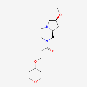 molecular formula C16H30N2O4 B6856911 N-[[(2S,4S)-4-methoxy-1-methylpyrrolidin-2-yl]methyl]-N-methyl-3-(oxan-4-yloxy)propanamide 