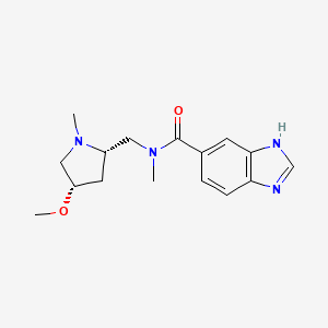 molecular formula C16H22N4O2 B6856941 N-[[(2S,4S)-4-methoxy-1-methylpyrrolidin-2-yl]methyl]-N-methyl-3H-benzimidazole-5-carboxamide 