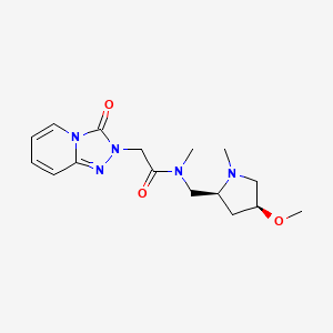 molecular formula C16H23N5O3 B6856989 N-[[(2S,4S)-4-methoxy-1-methylpyrrolidin-2-yl]methyl]-N-methyl-2-(3-oxo-[1,2,4]triazolo[4,3-a]pyridin-2-yl)acetamide 