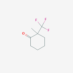 molecular formula C8H11F3O B068572 2-Methyl-2-(trifluoromethyl)cyclohexan-1-one CAS No. 163615-17-6
