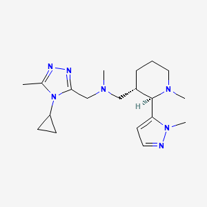 molecular formula C19H31N7 B6857453 N-[(4-cyclopropyl-5-methyl-1,2,4-triazol-3-yl)methyl]-N-methyl-1-[(2R,3S)-1-methyl-2-(2-methylpyrazol-3-yl)piperidin-3-yl]methanamine 