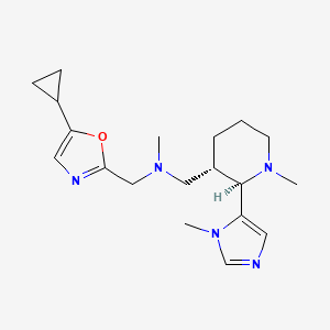 molecular formula C19H29N5O B6857509 N-[(5-cyclopropyl-1,3-oxazol-2-yl)methyl]-N-methyl-1-[(2R,3S)-1-methyl-2-(3-methylimidazol-4-yl)piperidin-3-yl]methanamine 
