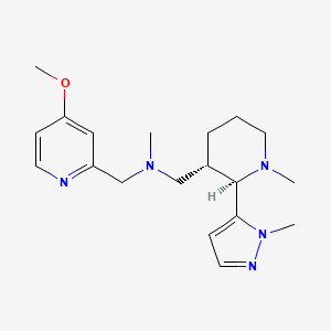 molecular formula C19H29N5O B6857524 N-[(4-methoxypyridin-2-yl)methyl]-N-methyl-1-[(2R,3S)-1-methyl-2-(2-methylpyrazol-3-yl)piperidin-3-yl]methanamine 