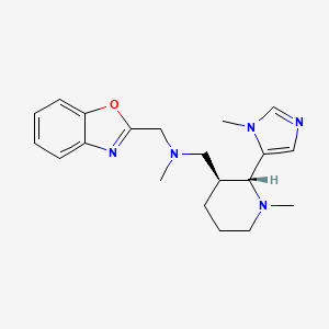 molecular formula C20H27N5O B6857585 N-(1,3-benzoxazol-2-ylmethyl)-N-methyl-1-[(2R,3S)-1-methyl-2-(3-methylimidazol-4-yl)piperidin-3-yl]methanamine 