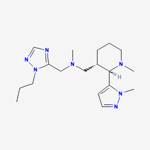 molecular formula C18H31N7 B6857619 N-methyl-1-[(2R,3S)-1-methyl-2-(2-methylpyrazol-3-yl)piperidin-3-yl]-N-[(2-propyl-1,2,4-triazol-3-yl)methyl]methanamine 