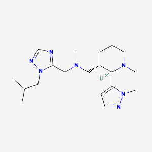 molecular formula C19H33N7 B6857622 N-methyl-1-[(2R,3S)-1-methyl-2-(2-methylpyrazol-3-yl)piperidin-3-yl]-N-[[2-(2-methylpropyl)-1,2,4-triazol-3-yl]methyl]methanamine 