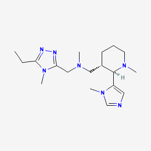 molecular formula C18H31N7 B6857629 N-[(5-ethyl-4-methyl-1,2,4-triazol-3-yl)methyl]-N-methyl-1-[(2R,3S)-1-methyl-2-(3-methylimidazol-4-yl)piperidin-3-yl]methanamine 