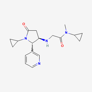 molecular formula C18H24N4O2 B6857677 N-cyclopropyl-2-[[(2S,3R)-1-cyclopropyl-5-oxo-2-pyridin-3-ylpyrrolidin-3-yl]amino]-N-methylacetamide 