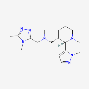 molecular formula C17H29N7 B6857684 N-[(4,5-dimethyl-1,2,4-triazol-3-yl)methyl]-N-methyl-1-[(2R,3S)-1-methyl-2-(2-methylpyrazol-3-yl)piperidin-3-yl]methanamine 