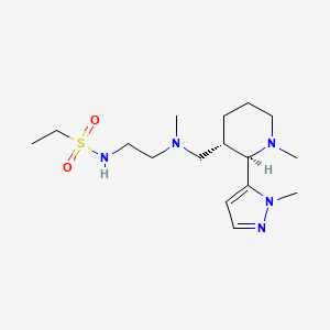 molecular formula C16H31N5O2S B6857690 N-[2-[methyl-[[(2R,3S)-1-methyl-2-(2-methylpyrazol-3-yl)piperidin-3-yl]methyl]amino]ethyl]ethanesulfonamide 