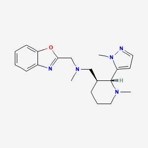 molecular formula C20H27N5O B6857739 N-(1,3-benzoxazol-2-ylmethyl)-N-methyl-1-[(2R,3S)-1-methyl-2-(2-methylpyrazol-3-yl)piperidin-3-yl]methanamine 