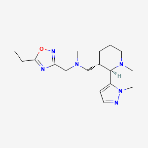 molecular formula C17H28N6O B6857787 N-[(5-ethyl-1,2,4-oxadiazol-3-yl)methyl]-N-methyl-1-[(2R,3S)-1-methyl-2-(2-methylpyrazol-3-yl)piperidin-3-yl]methanamine 