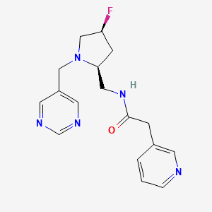 molecular formula C17H20FN5O B6857964 N-[[(2S,4S)-4-fluoro-1-(pyrimidin-5-ylmethyl)pyrrolidin-2-yl]methyl]-2-pyridin-3-ylacetamide 