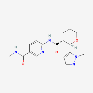 molecular formula C17H21N5O3 B6858139 N-methyl-6-[[(2R,3R)-2-(2-methylpyrazol-3-yl)oxane-3-carbonyl]amino]pyridine-3-carboxamide 