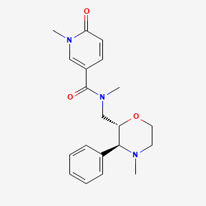 molecular formula C20H25N3O3 B6859428 N,1-dimethyl-N-[[(2S,3S)-4-methyl-3-phenylmorpholin-2-yl]methyl]-6-oxopyridine-3-carboxamide 