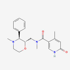 molecular formula C20H25N3O3 B6859505 N,4-dimethyl-N-[[(2S,3S)-4-methyl-3-phenylmorpholin-2-yl]methyl]-6-oxo-1H-pyridine-3-carboxamide 