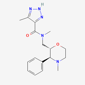 molecular formula C17H23N5O2 B6859534 N,5-dimethyl-N-[[(2S,3S)-4-methyl-3-phenylmorpholin-2-yl]methyl]-2H-triazole-4-carboxamide 