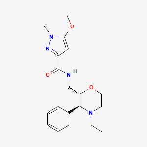 molecular formula C19H26N4O3 B6859566 N-[[(2S,3S)-4-ethyl-3-phenylmorpholin-2-yl]methyl]-5-methoxy-1-methylpyrazole-3-carboxamide 