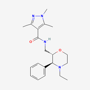 molecular formula C20H28N4O2 B6859602 N-[[(2S,3S)-4-ethyl-3-phenylmorpholin-2-yl]methyl]-1,3,5-trimethylpyrazole-4-carboxamide 