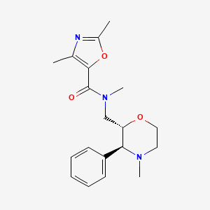 molecular formula C19H25N3O3 B6859665 N,2,4-trimethyl-N-[[(2S,3S)-4-methyl-3-phenylmorpholin-2-yl]methyl]-1,3-oxazole-5-carboxamide 