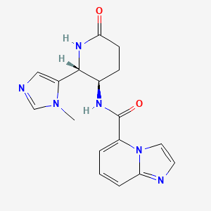 molecular formula C17H18N6O2 B6859904 N-[(2R,3R)-2-(3-methylimidazol-4-yl)-6-oxopiperidin-3-yl]imidazo[1,2-a]pyridine-5-carboxamide 