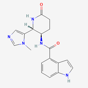 molecular formula C18H19N5O2 B6859914 N-[(2R,3R)-2-(3-methylimidazol-4-yl)-6-oxopiperidin-3-yl]-1H-indole-4-carboxamide 