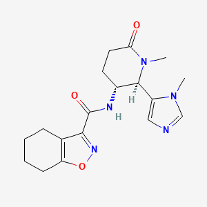 molecular formula C18H23N5O3 B6859924 N-[(2R,3R)-1-methyl-2-(3-methylimidazol-4-yl)-6-oxopiperidin-3-yl]-4,5,6,7-tetrahydro-1,2-benzoxazole-3-carboxamide 