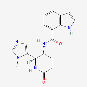 molecular formula C18H19N5O2 B6859952 N-[(2R,3R)-2-(3-methylimidazol-4-yl)-6-oxopiperidin-3-yl]-1H-indole-7-carboxamide 
