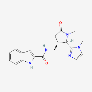 molecular formula C19H21N5O2 B6860233 N-[[(2R,3S)-1-methyl-2-(1-methylimidazol-2-yl)-5-oxopyrrolidin-3-yl]methyl]-1H-indole-2-carboxamide 