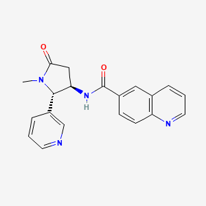 molecular formula C20H18N4O2 B6860290 N-[(2S,3R)-1-methyl-5-oxo-2-pyridin-3-ylpyrrolidin-3-yl]quinoline-6-carboxamide 
