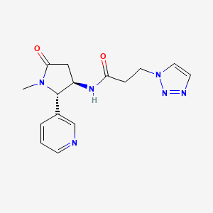 molecular formula C15H18N6O2 B6860324 N-[(2S,3R)-1-methyl-5-oxo-2-pyridin-3-ylpyrrolidin-3-yl]-3-(triazol-1-yl)propanamide 