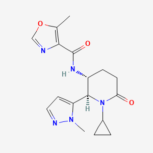 molecular formula C17H21N5O3 B6860394 N-[(2R,3R)-1-cyclopropyl-2-(2-methylpyrazol-3-yl)-6-oxopiperidin-3-yl]-5-methyl-1,3-oxazole-4-carboxamide 