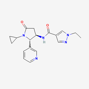 molecular formula C18H21N5O2 B6860418 N-[(2S,3R)-1-cyclopropyl-5-oxo-2-pyridin-3-ylpyrrolidin-3-yl]-1-ethylpyrazole-4-carboxamide 