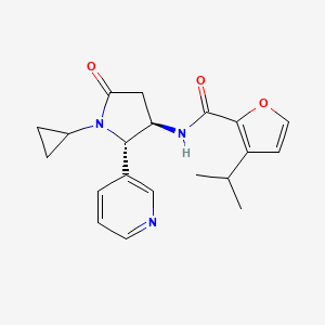 molecular formula C20H23N3O3 B6860532 N-[(2S,3R)-1-cyclopropyl-5-oxo-2-pyridin-3-ylpyrrolidin-3-yl]-3-propan-2-ylfuran-2-carboxamide 